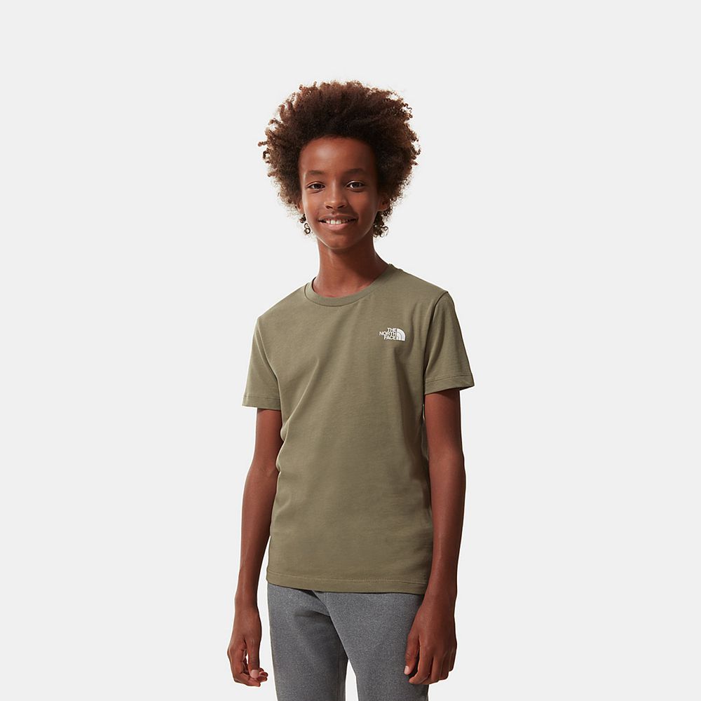 The North Face T-Shirts Youth Australia - The North Face Simple Dome Olive Green / White (JPV-390251